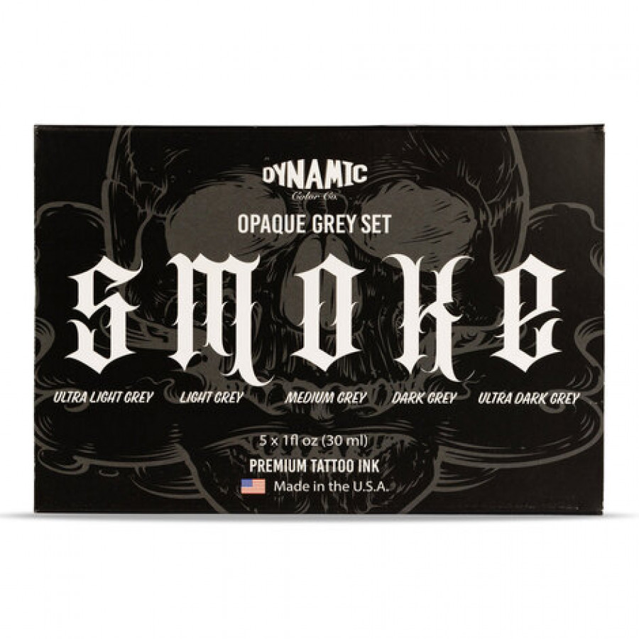 Тату краска Dynamic Colors Smoke Opaque Greys Set (5 пигментов)